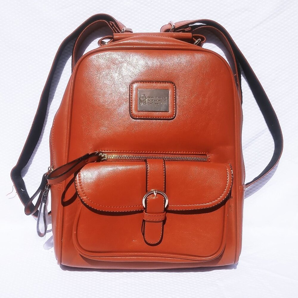 Beibaobao Women Backpack Faux Leather Brown British Style College L-15 Note Bag